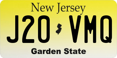 NJ license plate J20VMQ