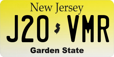 NJ license plate J20VMR