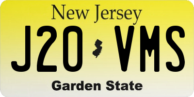 NJ license plate J20VMS