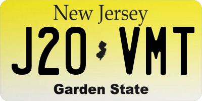 NJ license plate J20VMT