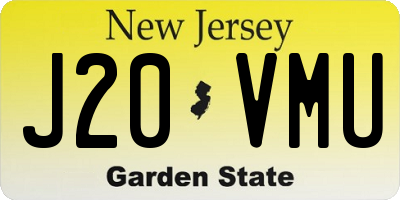 NJ license plate J20VMU