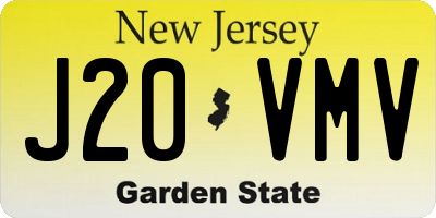 NJ license plate J20VMV