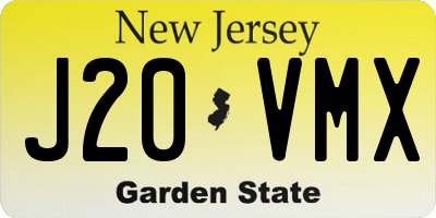 NJ license plate J20VMX