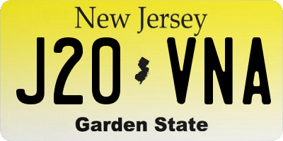 NJ license plate J20VNA