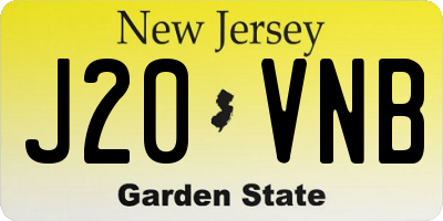 NJ license plate J20VNB