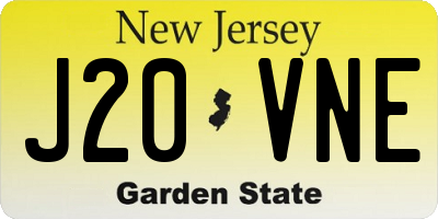 NJ license plate J20VNE