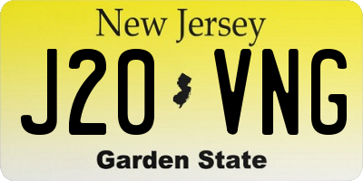 NJ license plate J20VNG
