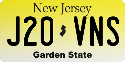 NJ license plate J20VNS