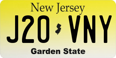 NJ license plate J20VNY