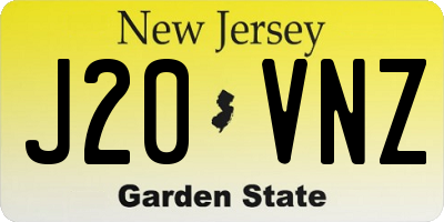 NJ license plate J20VNZ