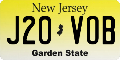 NJ license plate J20VOB