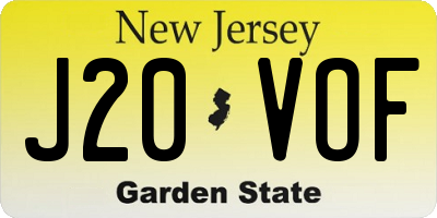 NJ license plate J20VOF
