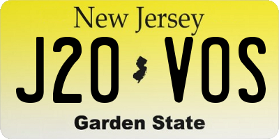 NJ license plate J20VOS