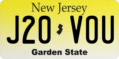 NJ license plate J20VOU