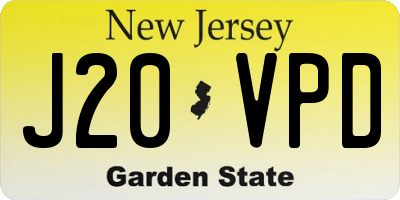 NJ license plate J20VPD