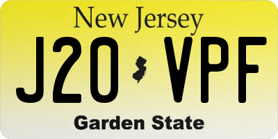 NJ license plate J20VPF