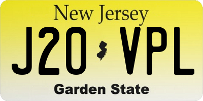 NJ license plate J20VPL