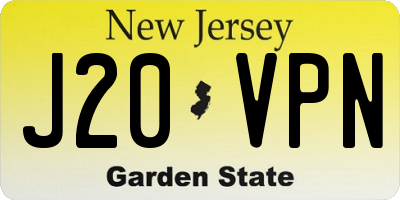 NJ license plate J20VPN