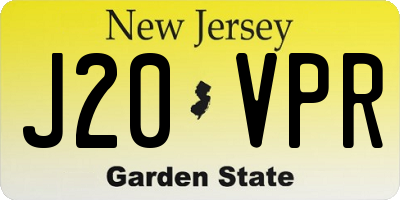NJ license plate J20VPR
