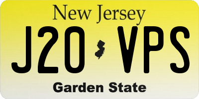 NJ license plate J20VPS
