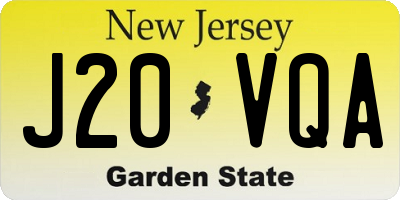 NJ license plate J20VQA