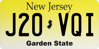 NJ license plate J20VQI