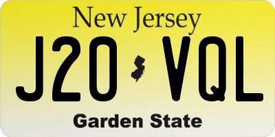 NJ license plate J20VQL
