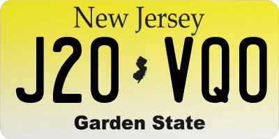 NJ license plate J20VQO