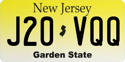 NJ license plate J20VQQ
