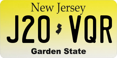 NJ license plate J20VQR