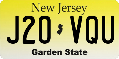 NJ license plate J20VQU