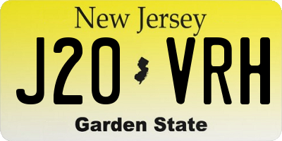 NJ license plate J20VRH