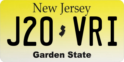 NJ license plate J20VRI