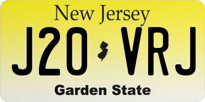 NJ license plate J20VRJ