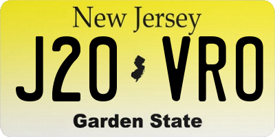 NJ license plate J20VRO