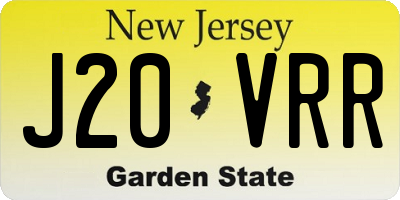 NJ license plate J20VRR