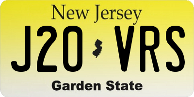 NJ license plate J20VRS