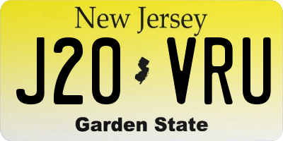 NJ license plate J20VRU
