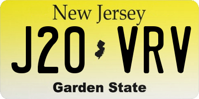 NJ license plate J20VRV