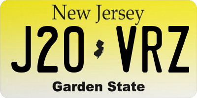 NJ license plate J20VRZ