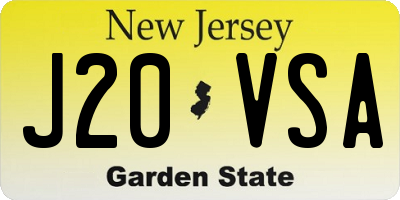 NJ license plate J20VSA