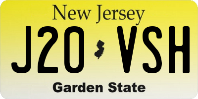NJ license plate J20VSH