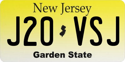 NJ license plate J20VSJ