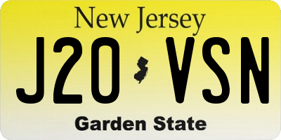 NJ license plate J20VSN