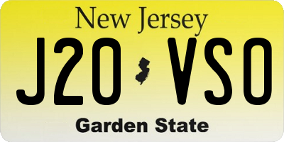 NJ license plate J20VSO
