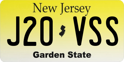 NJ license plate J20VSS