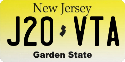 NJ license plate J20VTA
