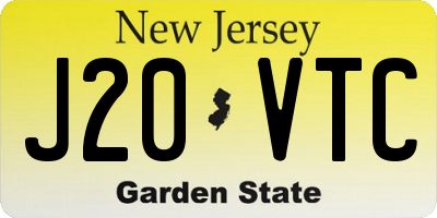NJ license plate J20VTC