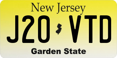 NJ license plate J20VTD