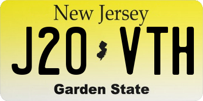 NJ license plate J20VTH